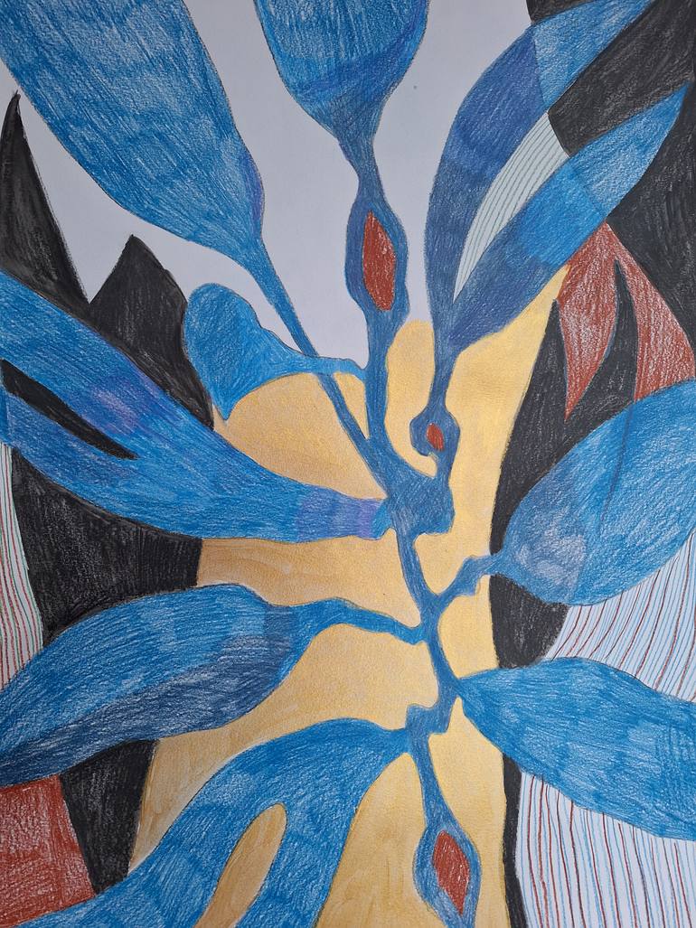 Original Abstract Botanic Painting by Izabella Hornung