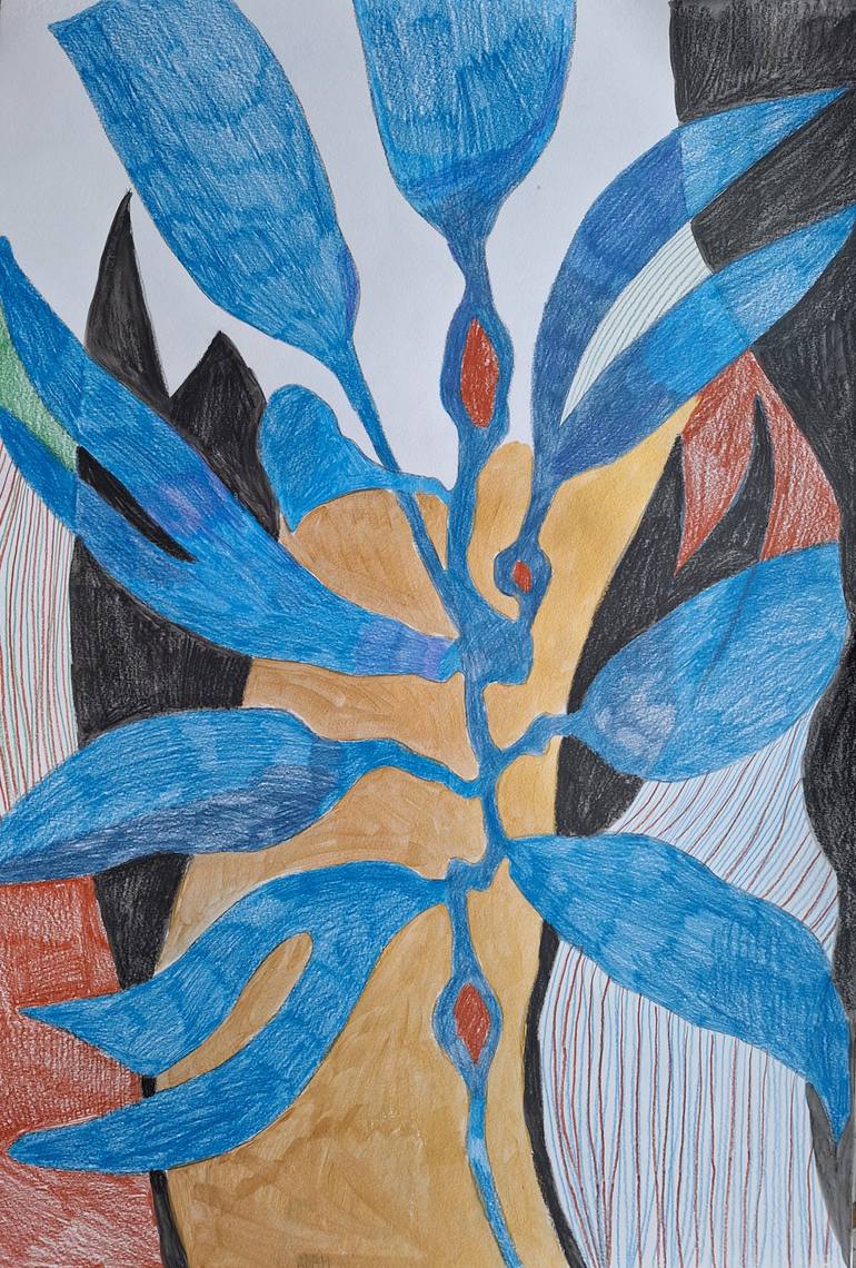 Original Abstract Botanic Painting by Izabella Hornung