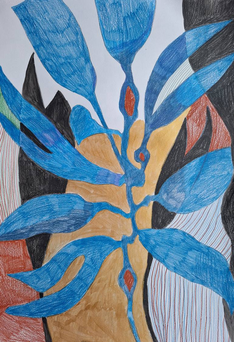 Original Abstract Botanic Painting by Izabella Hornung
