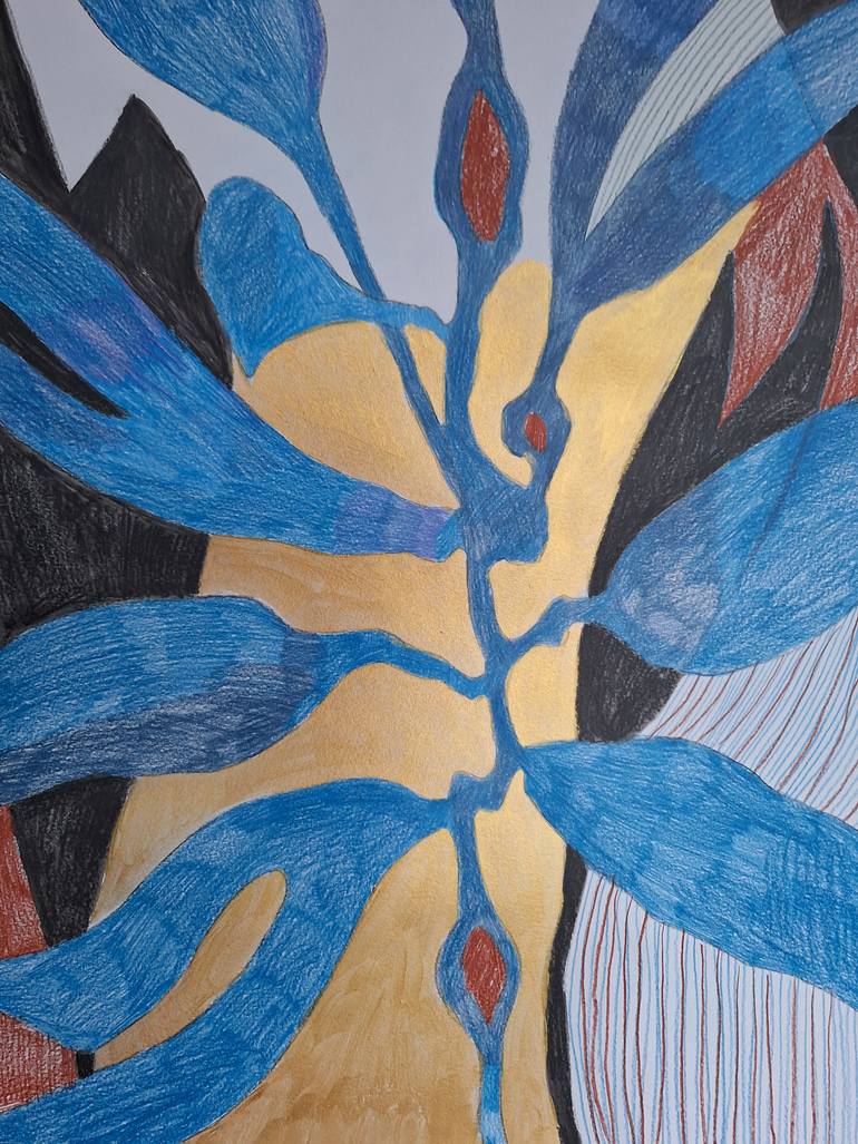Original Abstract Botanic Painting by Izabella Hornung