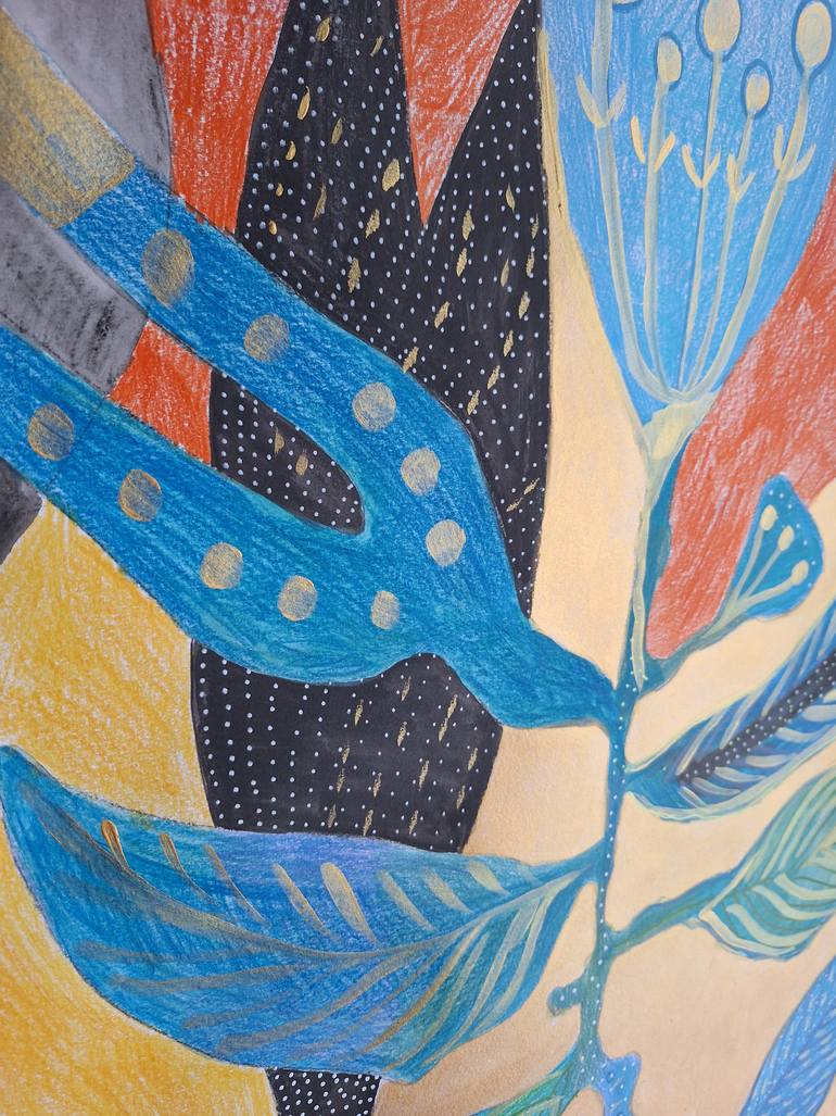 Original Abstract Botanic Painting by Izabella Hornung
