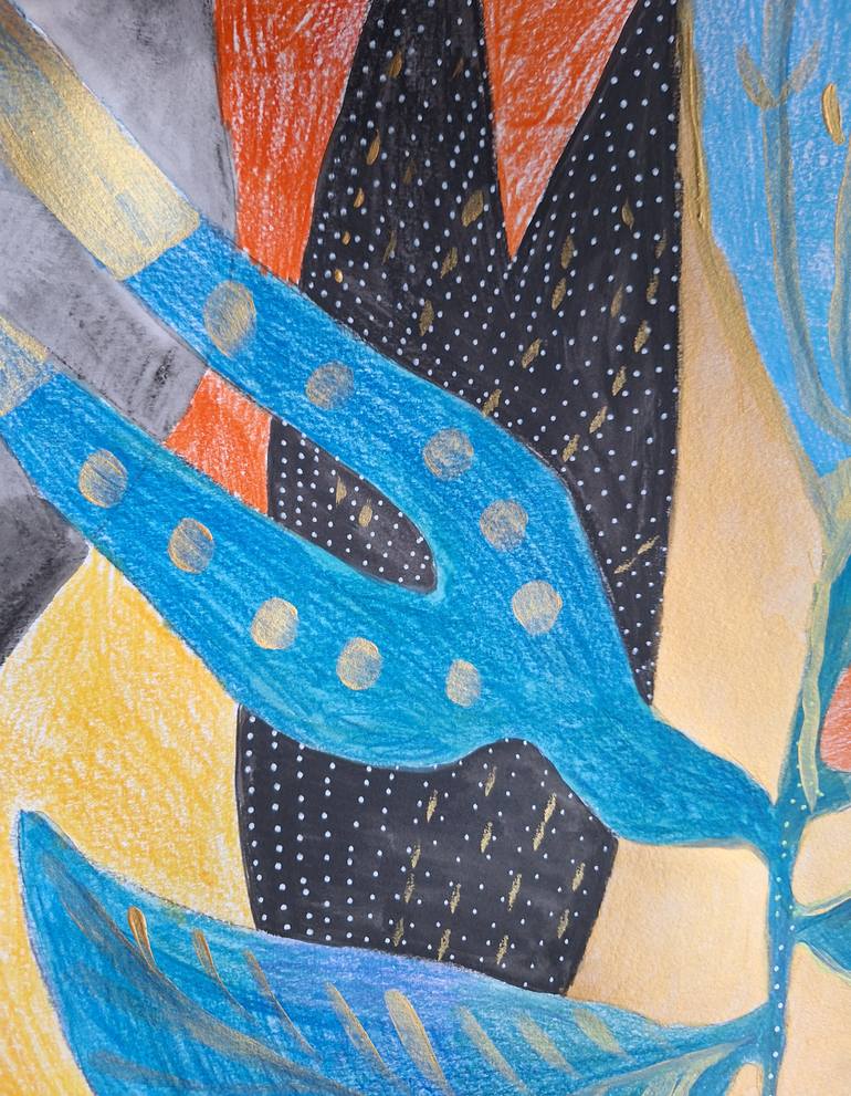 Original Abstract Botanic Painting by Izabella Hornung