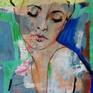 Acrylic painting on paper .This portrait is a part of my portrait series. .