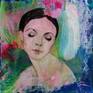 Acrylic, ink and pencil on paper. This picture is a part of my portrait series.