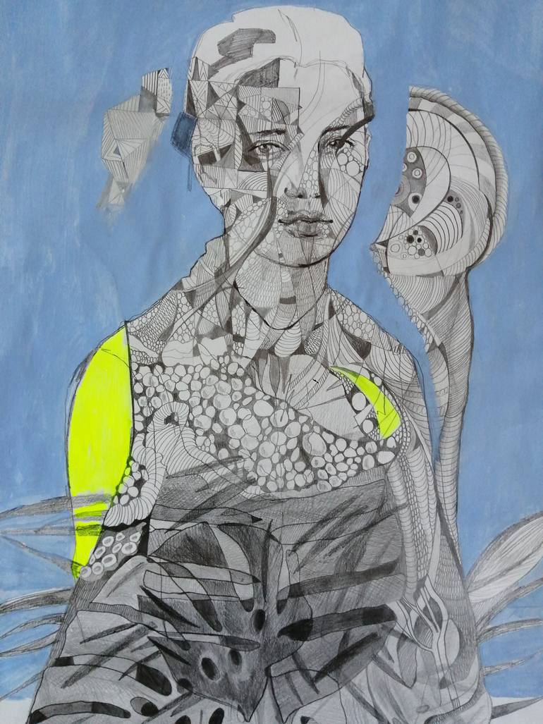 Original Abstract Expressionism People Painting by Izabella Hornung