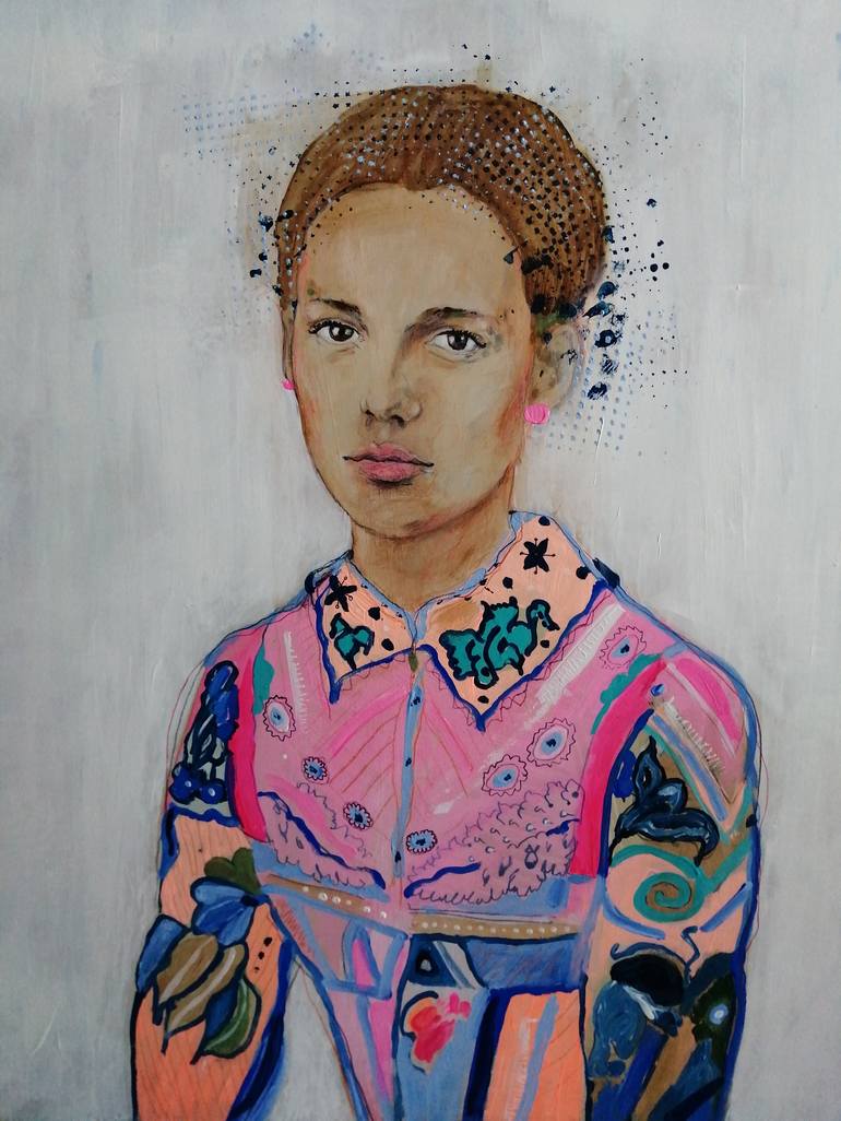 Original Portraiture Portrait Painting by Izabella Hornung