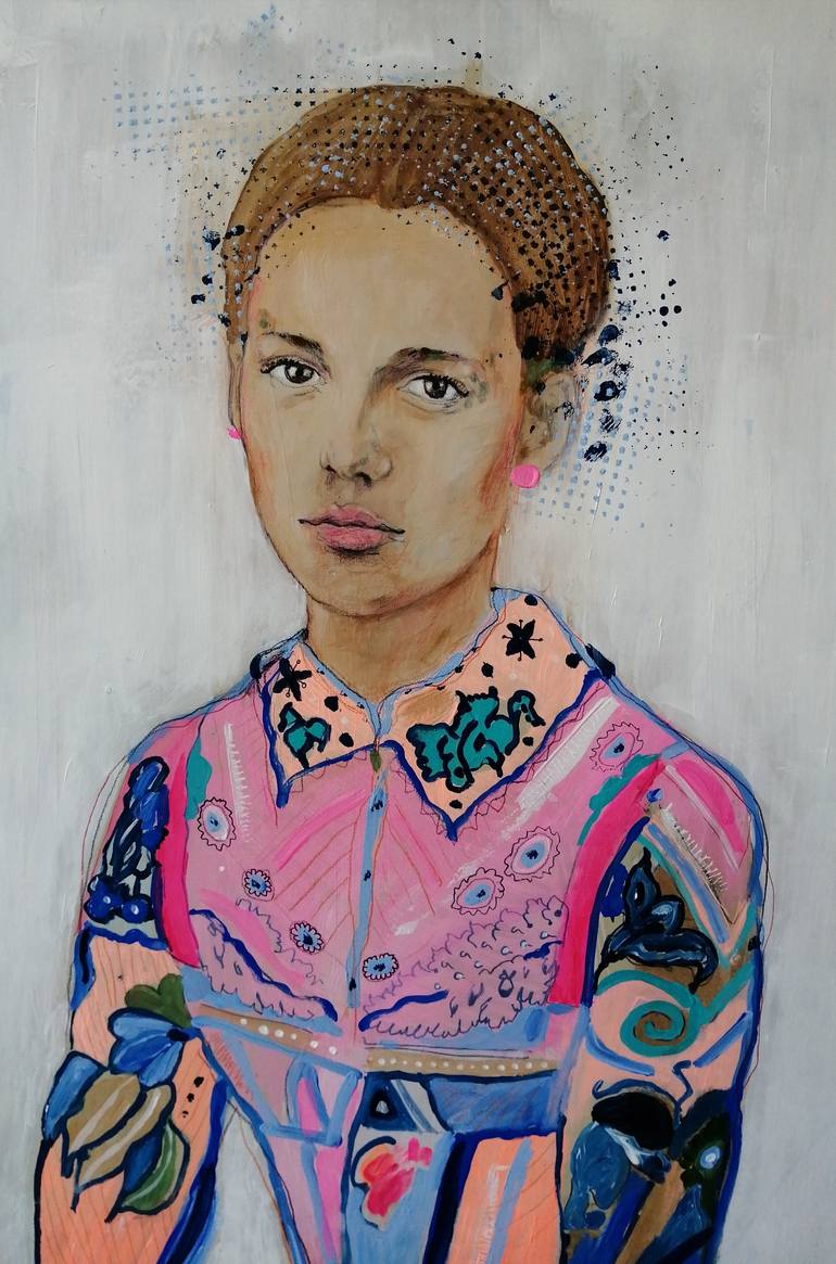 Original Portraiture Portrait Painting by Izabella Hornung