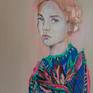 Acrylic painting on 3mm rigid, acid-free free paper. This picture is a part of my portrait series.