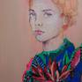 Acrylic painting on 3mm rigid, acid-free free paper. This picture is a part of my portrait series.