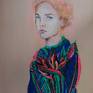 Acrylic painting on 3mm rigid, acid-free free paper. This picture is a part of my portrait series.