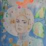 Acrylic painting on paper. This picture is a part of my portrait series.