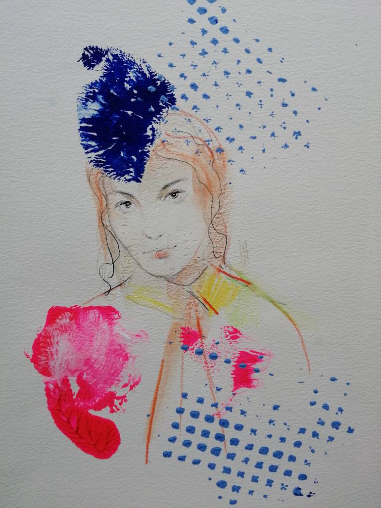Original Expressionism People Painting by Izabella Hornung