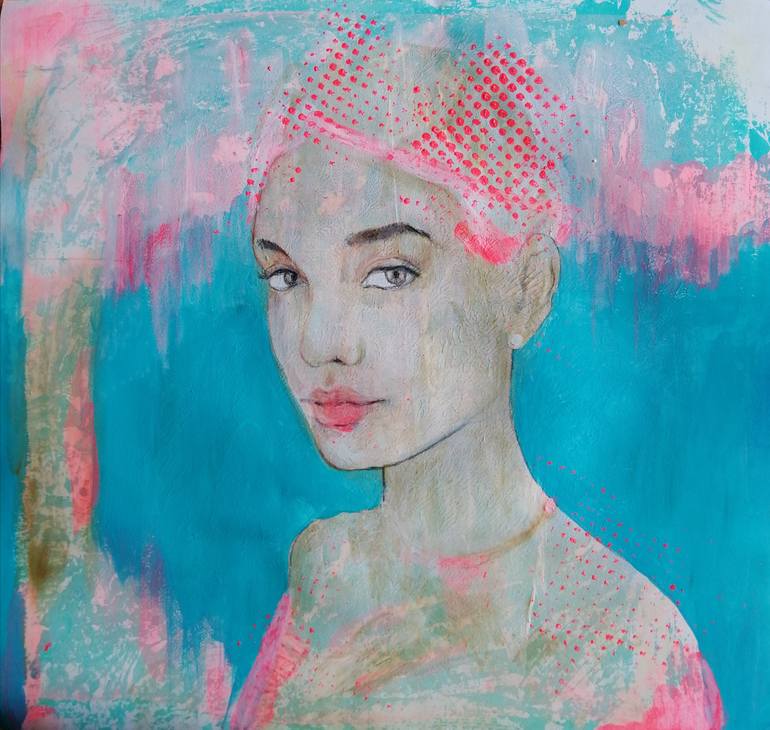 Original Expressionism People Painting by Izabella Hornung
