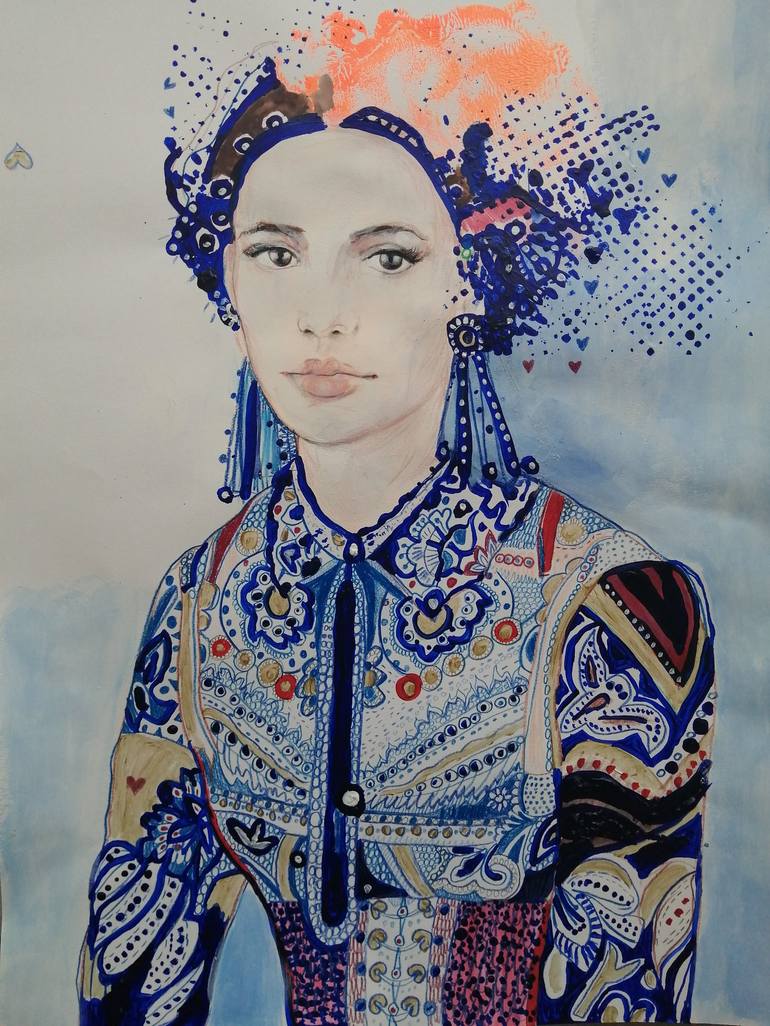 Original Portrait Painting by Izabella Hornung