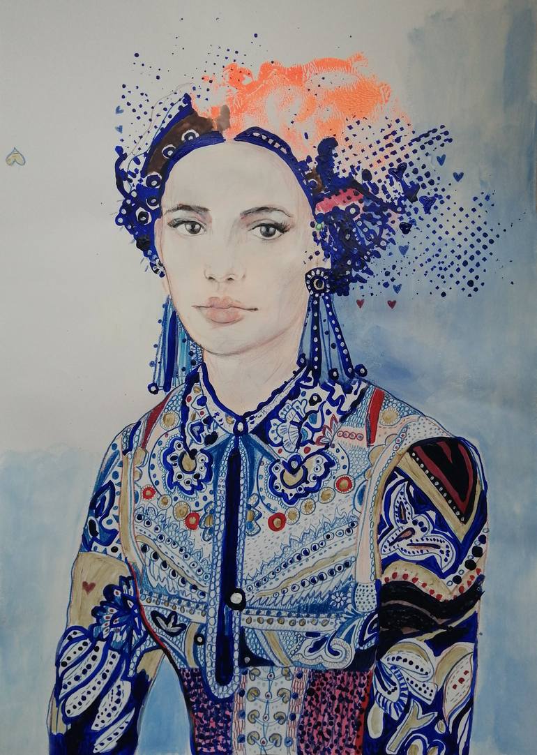 Original Portrait Painting by Izabella Hornung