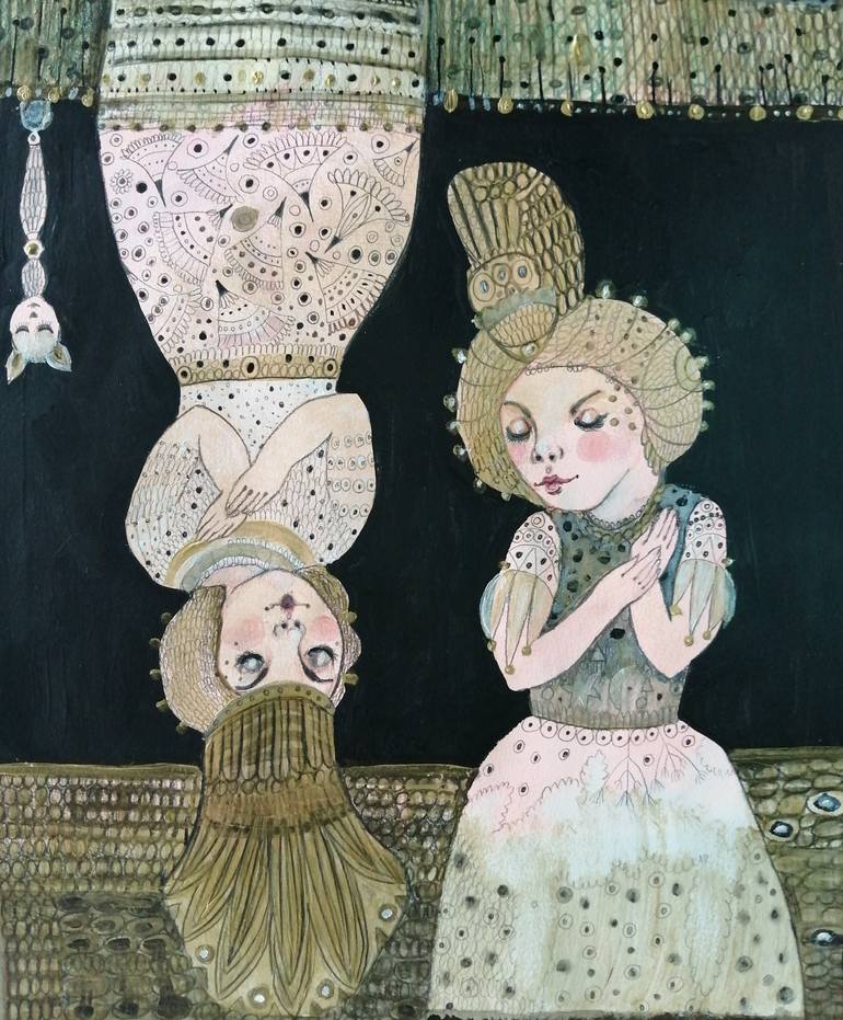 Original Art Deco People Painting by Izabella Hornung