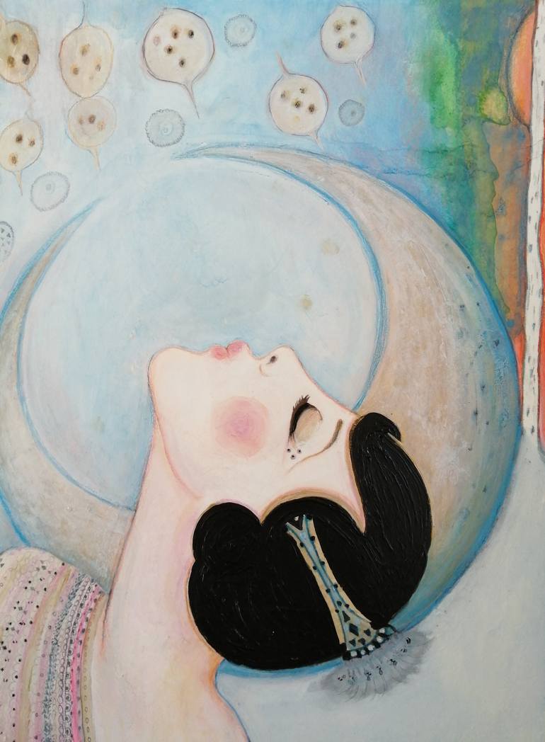 Original Art Deco People Painting by Izabella Hornung