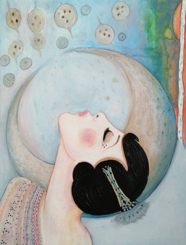 Original Art Deco People Painting by Izabella Hornung