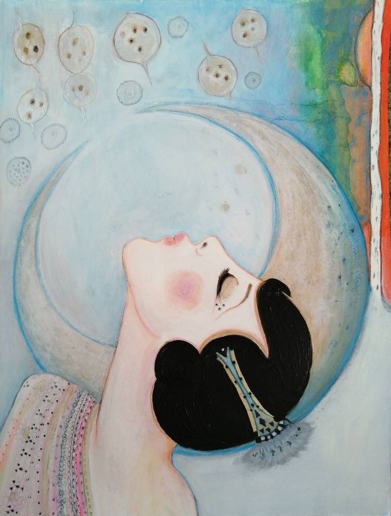 Original Art Deco People Painting by Izabella Hornung