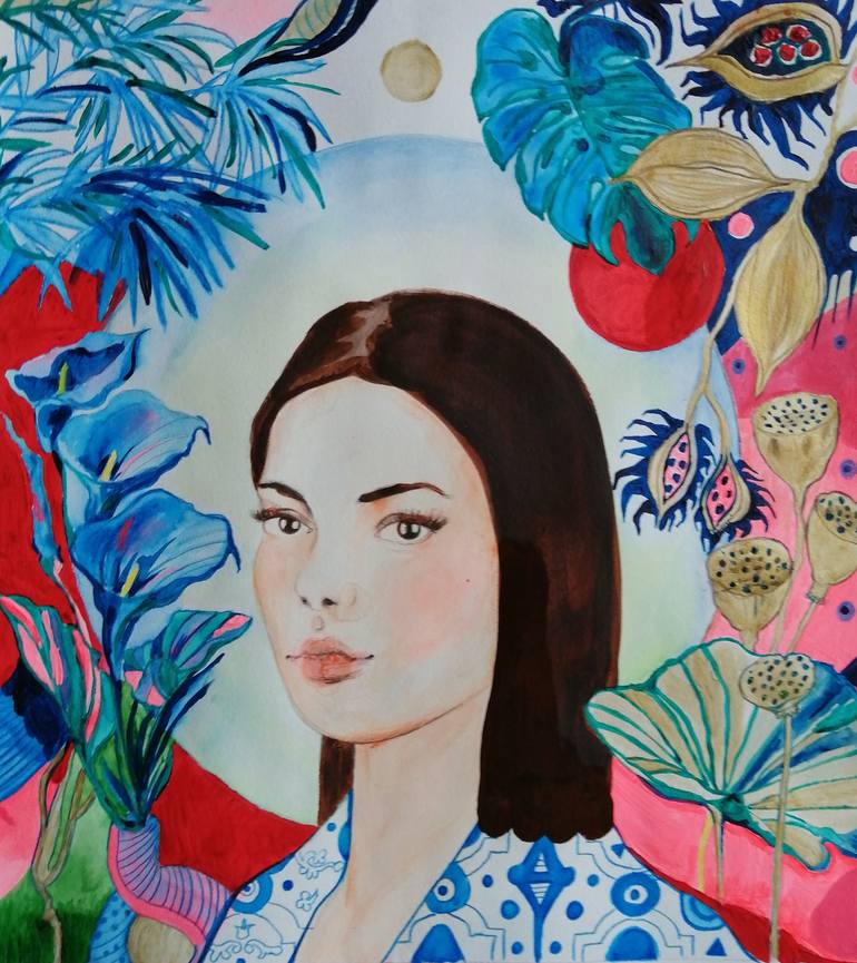 Original Figurative Portrait Painting by Izabella Hornung