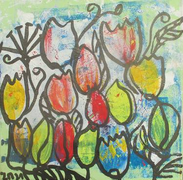 Original Expressionism Floral Paintings by Sonja Zeltner
