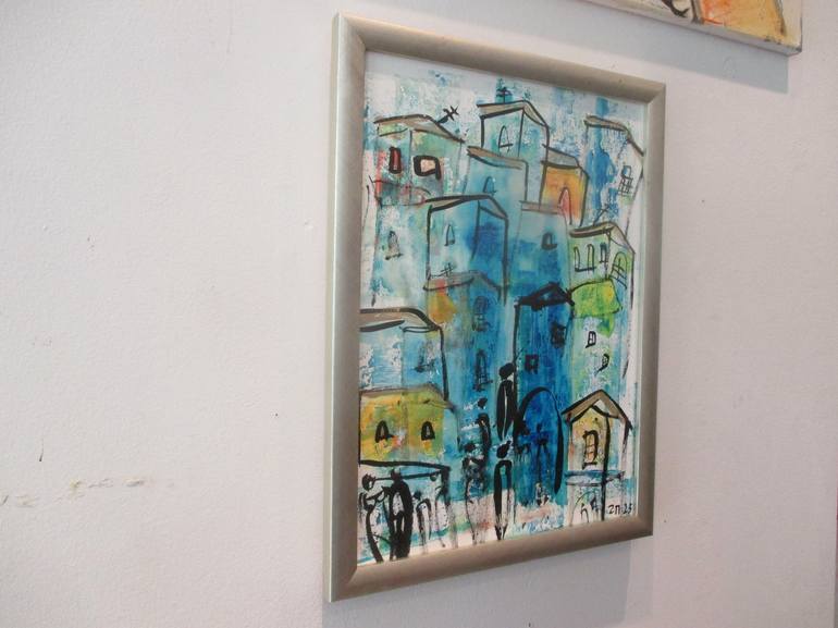 Original Abstract Expressionism Cities Painting by Sonja Zeltner