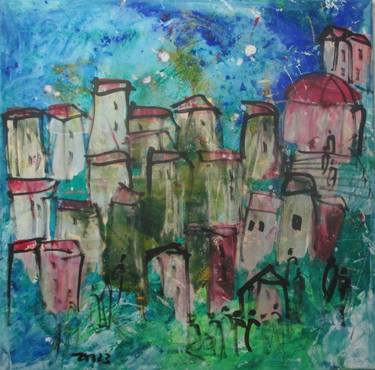 Original Abstract Expressionism Cities Paintings by Sonja Zeltner