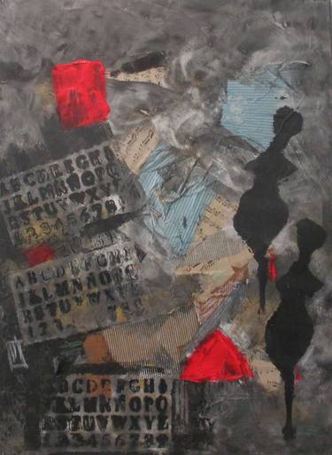 Original Abstract People Mixed Media by Sonja Zeltner
