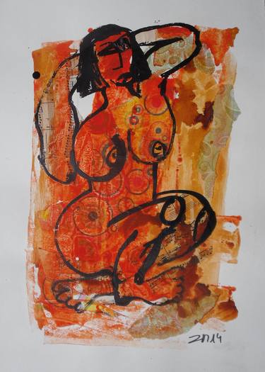 Original Abstract Expressionism Abstract Mixed Media by Sonja Zeltner