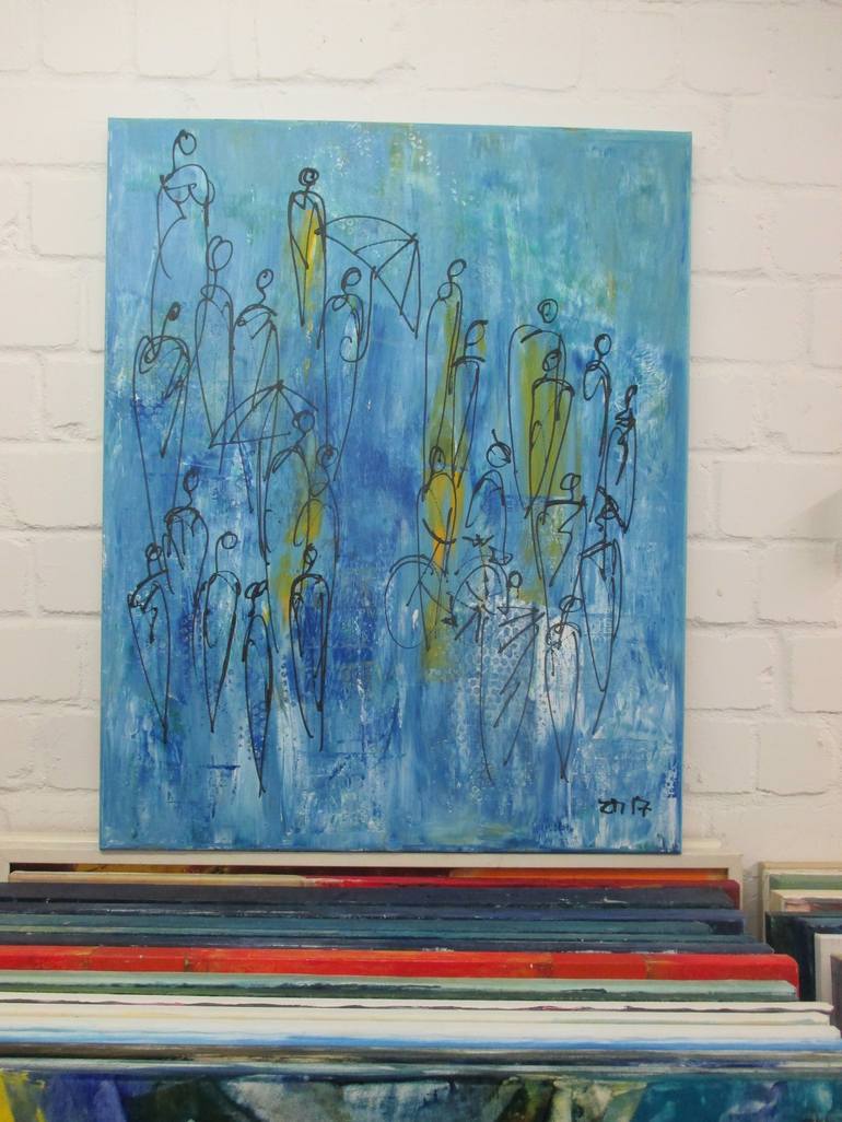 Original Abstract People Painting by Sonja Zeltner