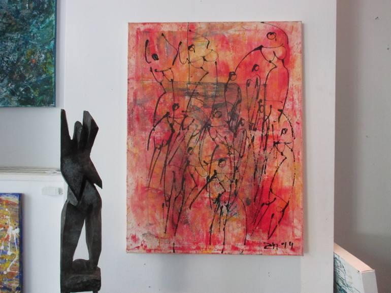 Original Abstract Expressionism People Painting by Sonja Zeltner