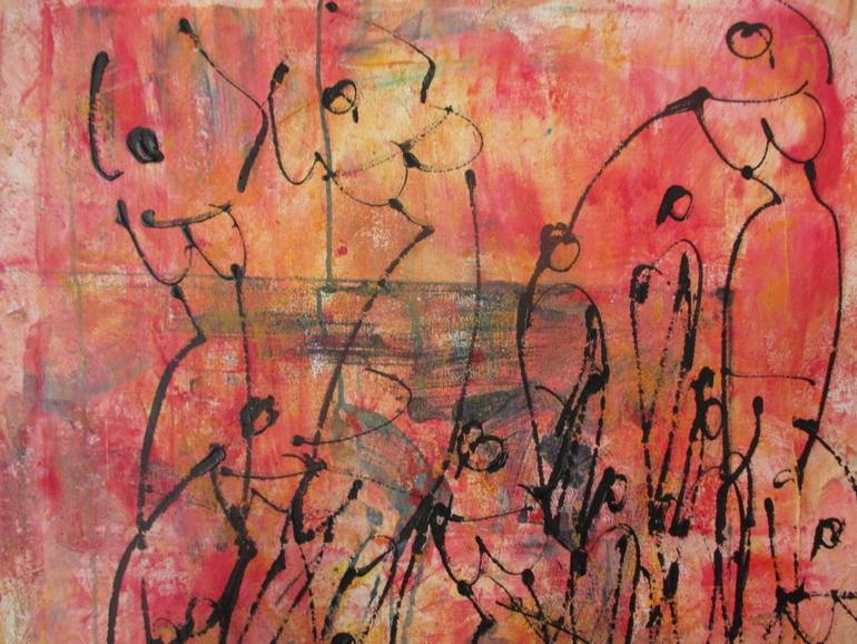 Original Abstract Expressionism People Painting by Sonja Zeltner