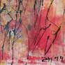 scratched acryl - than drawing elements - a quick, dynamic technic -
shows the dynamic emotion of rhythm and music