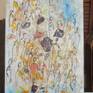 abstract painting with drawing elements oil on canvas