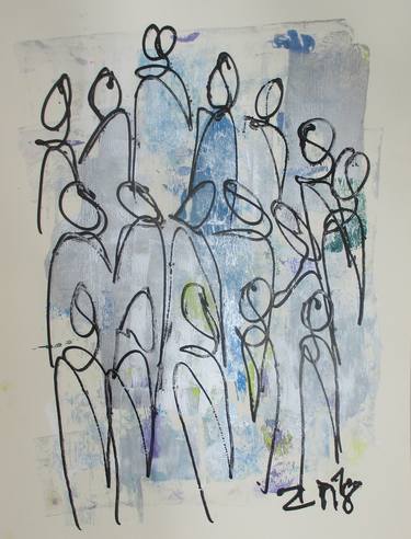 Print of Abstract People Drawings by Sonja Zeltner