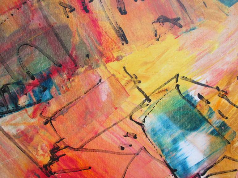 Original Abstract Cities Painting by Sonja Zeltner