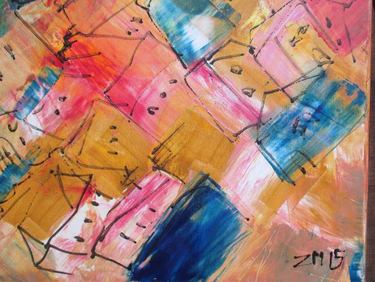 Original Abstract Cities Painting by Sonja Zeltner