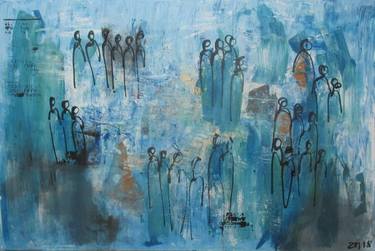 Print of Abstract People Paintings by Sonja Zeltner