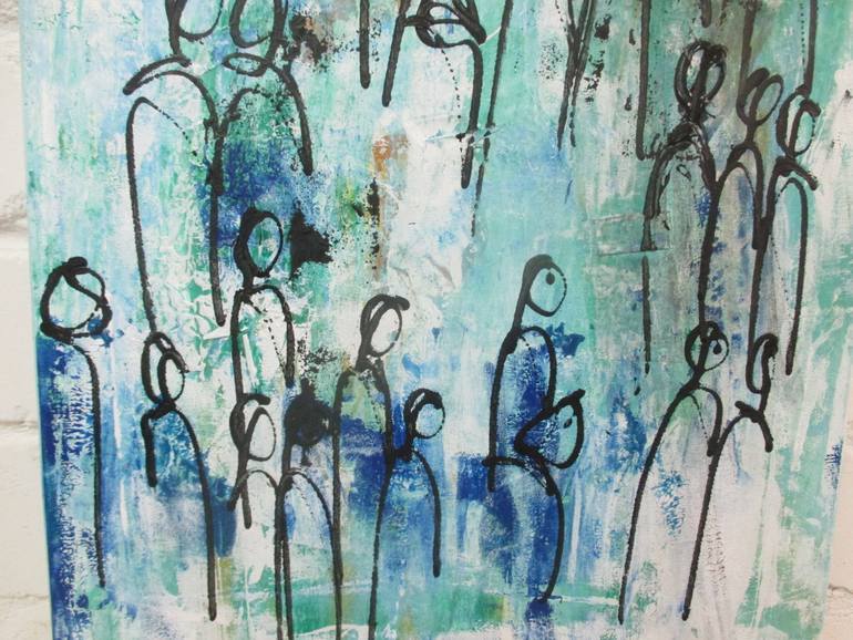 Original Abstract People Painting by Sonja Zeltner