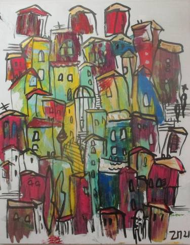 Original Expressionism Cities Paintings by Sonja Zeltner