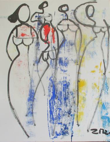 Print of Abstract People Paintings by Sonja Zeltner