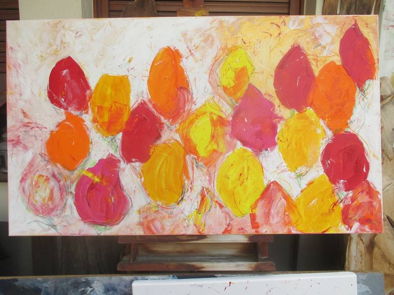 Original Abstract Expressionism Floral Painting by Sonja Zeltner