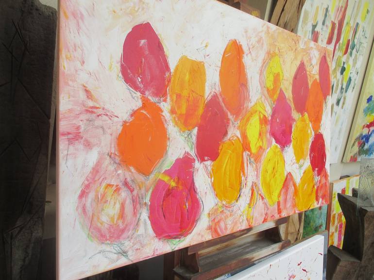 Original Abstract Expressionism Floral Painting by Sonja Zeltner