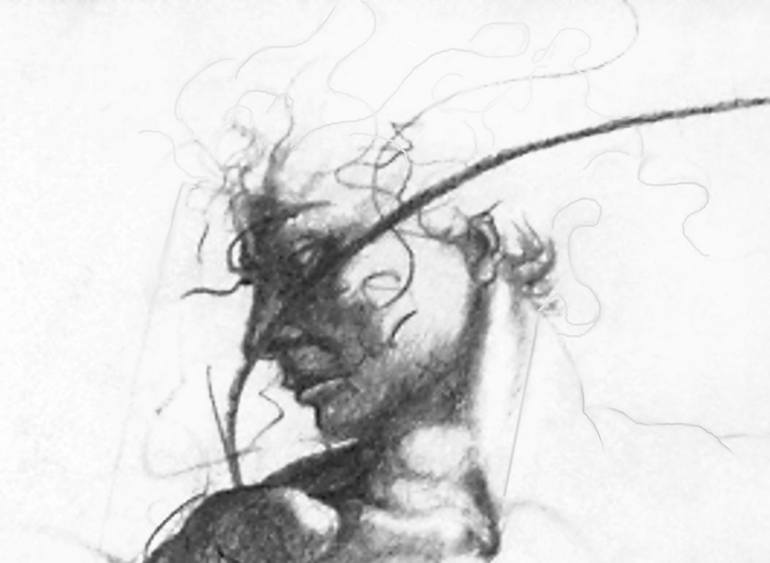 Original Abstract Expressionism Nude Drawing by Richard Claraval