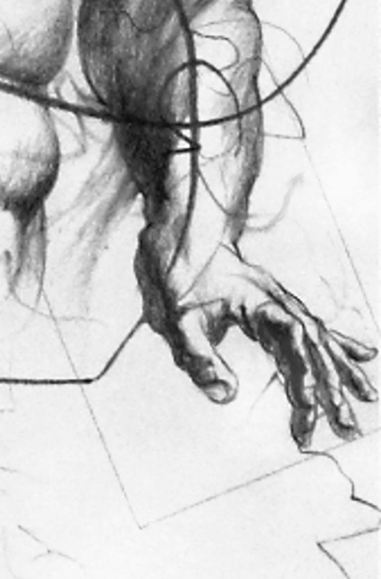 Original Abstract Expressionism Nude Drawing by Richard Claraval