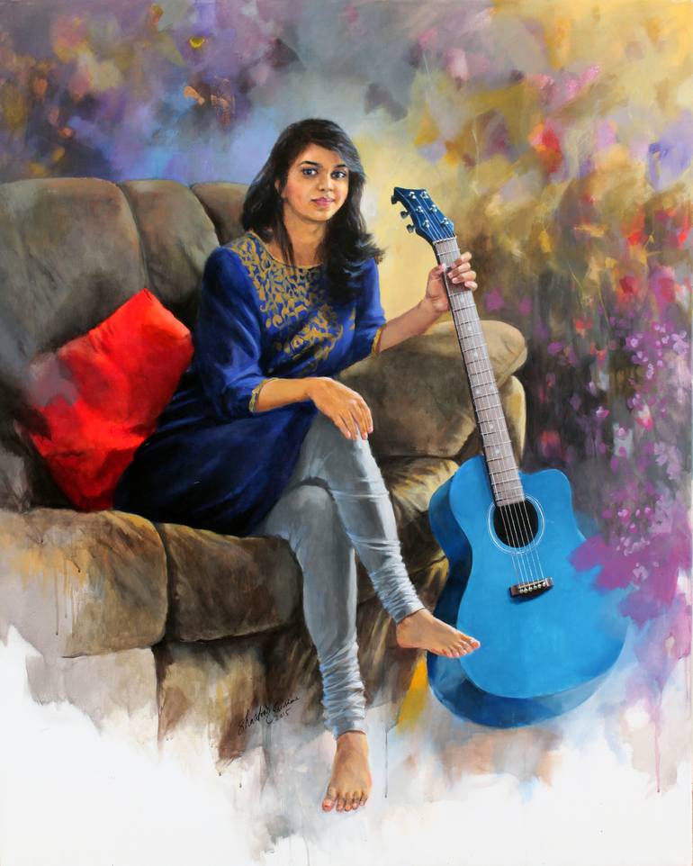 Original Realism Music Painting by Shankar Gaidhane