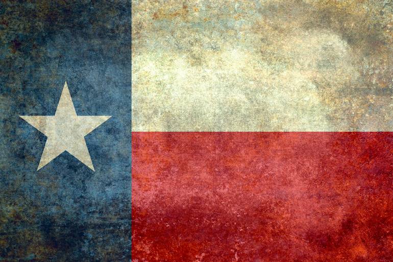 The State flag of Texas - Vintage version - Print