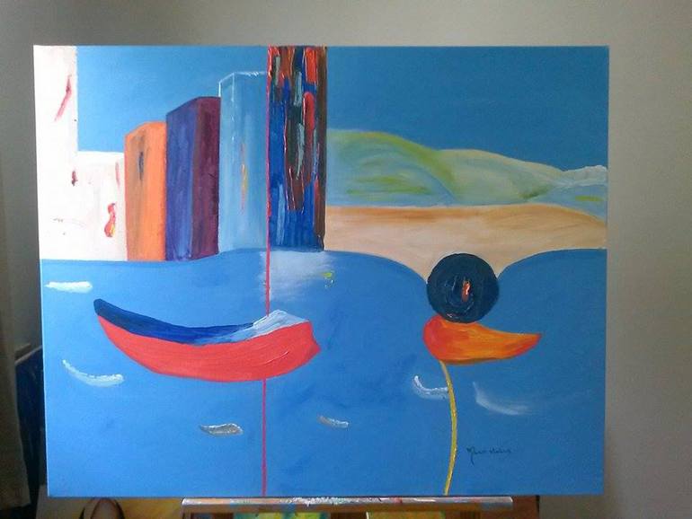 Original Figurative Boat Painting by Marcos Vinicius