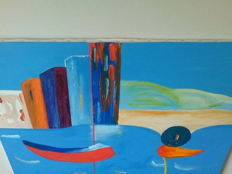 Original Figurative Boat Painting by Marcos Vinicius
