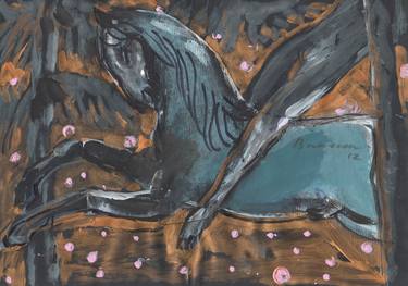 Print of Expressionism Horse Paintings by Yaroslav Vlasyuk